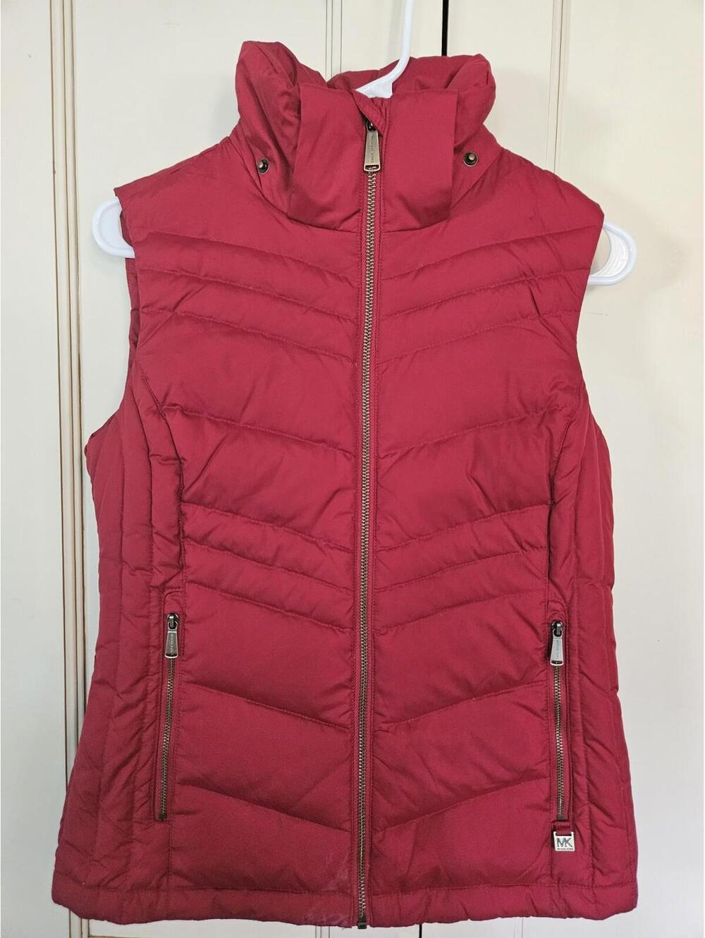 Michael Kors Ladies Red Down Vest Size XS - Missing Hood